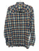 Sid Mashburn Size XL Blue & Orange Cotton Plaid Snap Western Long Sleeve Shirt Blue & Orange / XL