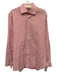 Isaia Size 16 Red & White Cotton Plaid Button Up Spread Collar Long Sleeve Shirt Red & White / 16