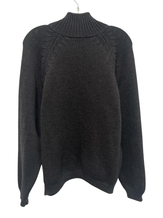 Bruno Manetti Size Est L Gray Wool Solid Knit Quarter Zip Men's Sweater Gray / Est L