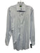 Sid Mashburn Size Est L White & Blue Cotton Striped Button Up Long Sleeve Shirt White & Blue / Est L