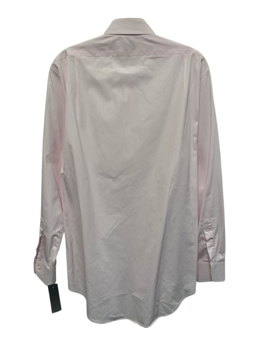 Sid Mashburn Size Est L Pink & White Cotton Striped Button Up Long Sleeve Shirt Pink & White / Est L