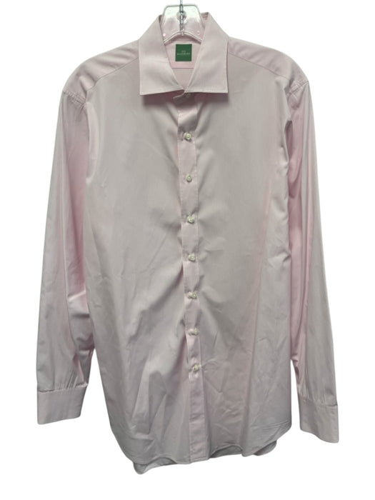 Sid Mashburn Size Est L Pink & White Cotton Striped Button Up Long Sleeve Shirt Pink & White / Est L