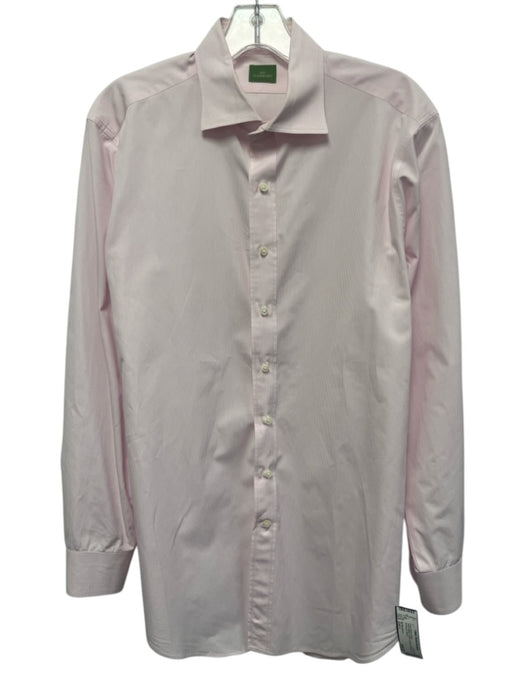 Sid Mashburn Size Est L Pink & White Cotton Striped Button Up Long Sleeve Shirt Pink & White / Est L
