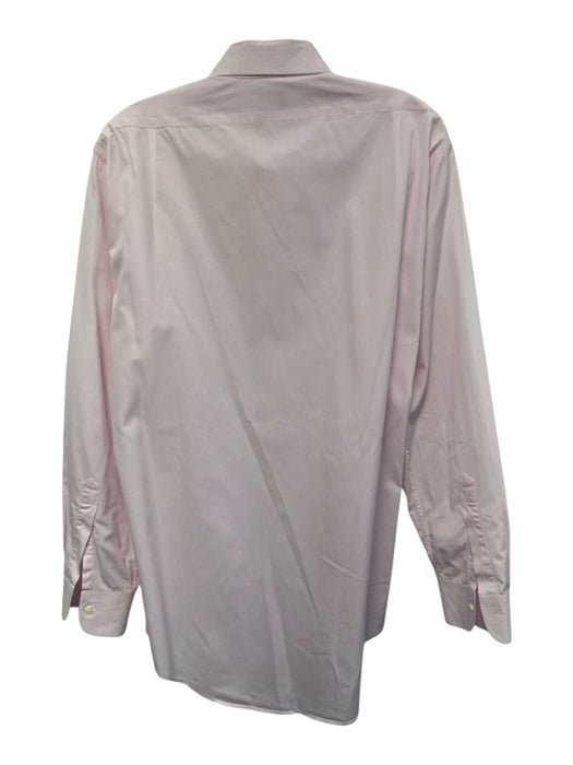 Sid Mashburn Size Est L Pink & White Cotton Striped Button Up Long Sleeve Shirt Pink & White / Est L