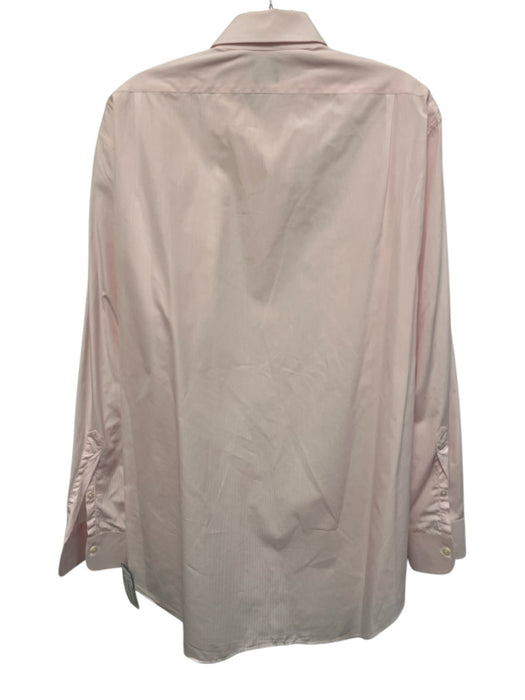 Sid Mashburn Size Est L Pink & White Cotton Striped Button Up Long Sleeve Shirt Pink & White / Est L