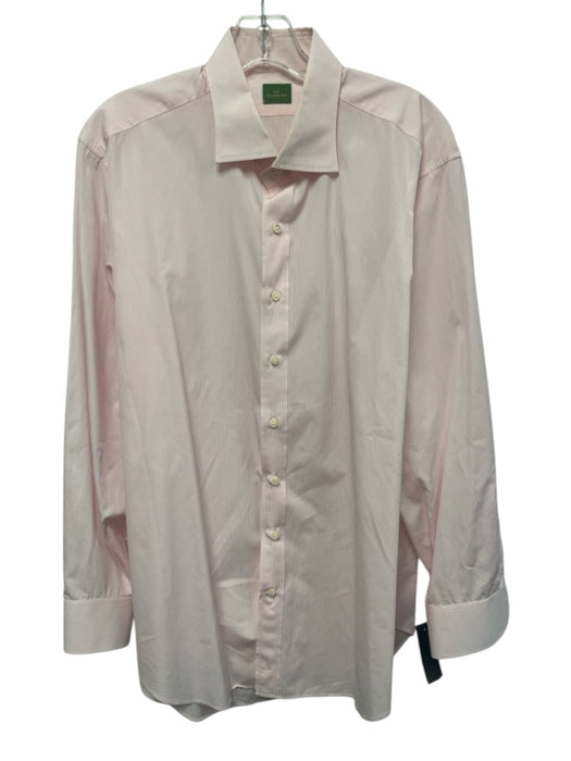 Sid Mashburn Size Est L Pink & White Cotton Striped Button Up Long Sleeve Shirt Pink & White / Est L