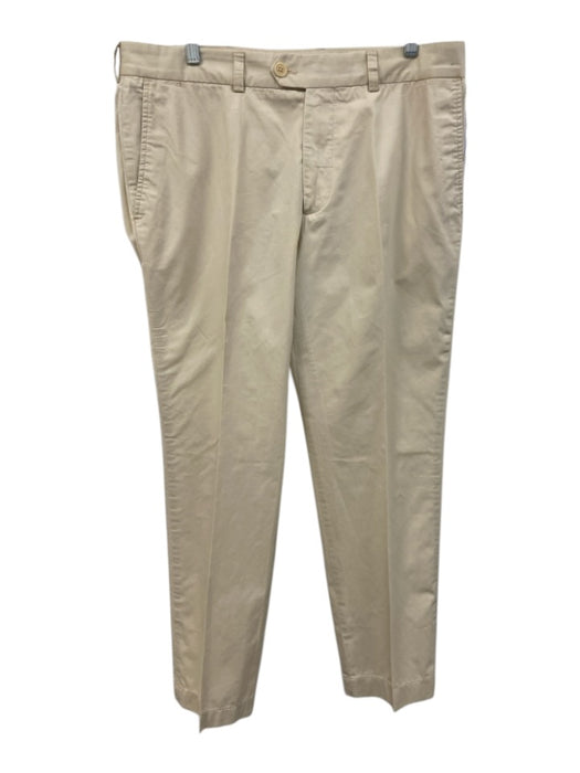 Hacket London Size 38 Beige Cotton Solid Khaki Men's Pants Beige / 38