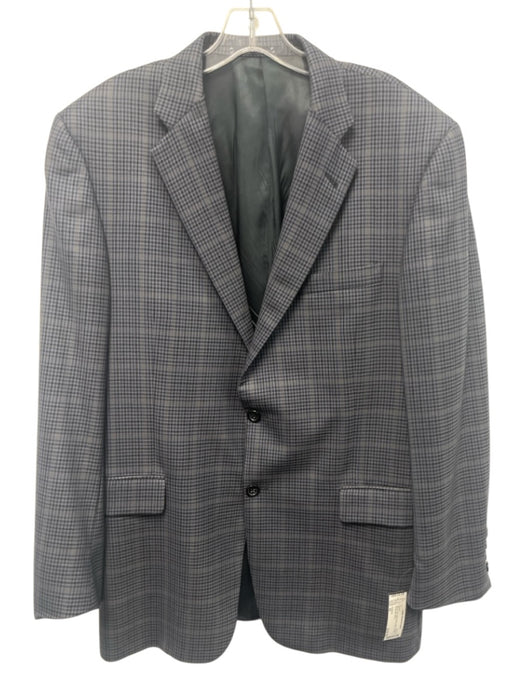 Burberry Blue & Tan Wool Blend Plaid 2 Button Men's Blazer Blue & Tan / 42