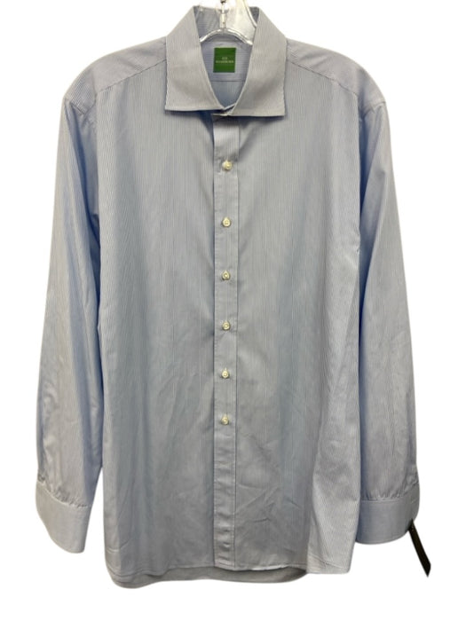 Sid Mashburn Size Est 17 Blue & White Cotton Striped Button up Long Sleeve Shirt Blue & White / Est 17