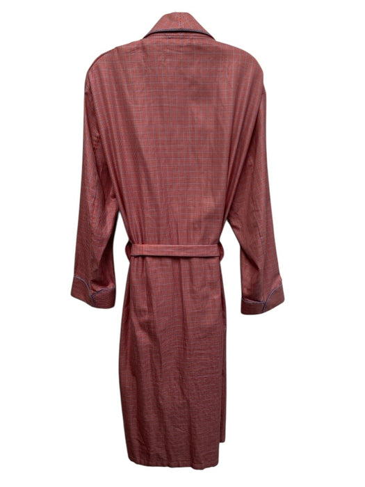 Turnbull & Asser Size L Red Cotton Plaid Men's Robe Red / L