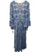 Alice + Olivia Size 8 Blue & White Print Polyester Abstract Floral Dress Blue & White Print / 8