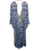 Alice + Olivia Size 8 Blue & White Print Polyester Abstract Floral Dress Blue & White Print / 8