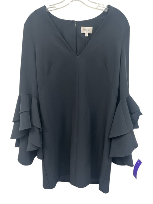 Milly Size 8 Charcoal Gray Polyester Back Keyhole Back Zip Shift Dress Dress Charcoal Gray / 8