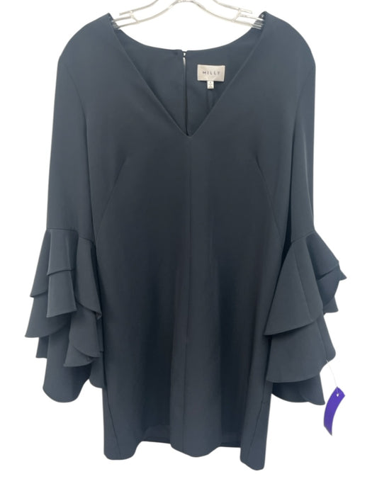 Milly Size 8 Charcoal Gray Polyester Back Keyhole Back Zip Shift Dress Dress Charcoal Gray / 8