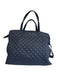 MZ Wallace Navy Blue Nylon Diamond Quilted Zip Top Satchel Luggage Duffle Bag Navy Blue / L