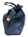 MZ Wallace Navy Blue Nylon Diamond Quilted Zip Top Satchel Luggage Duffle Bag Navy Blue / L