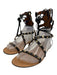 Valentino Shoe Size 38 Black & Silver Leather & Metal Gladiator Rockstud Sandals Black & Silver / 38