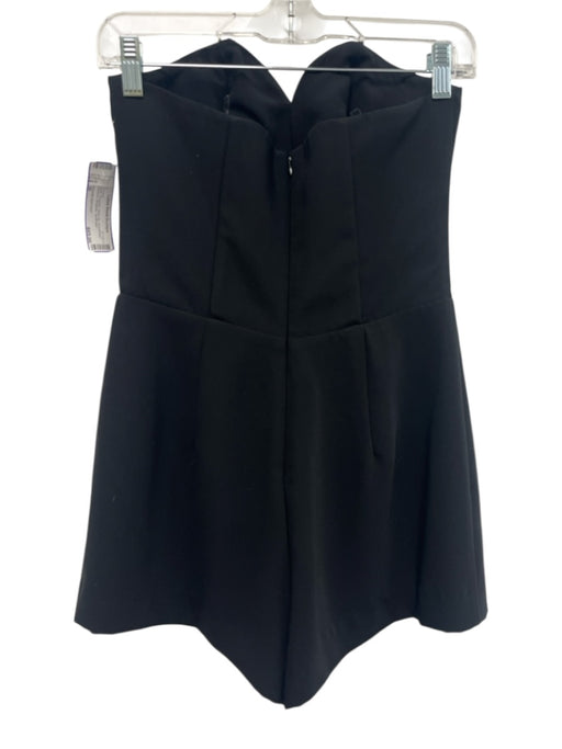 Amanda Uprichard Size M Black Polyester Back Zip Sweetheart Neckline Romper Black / M