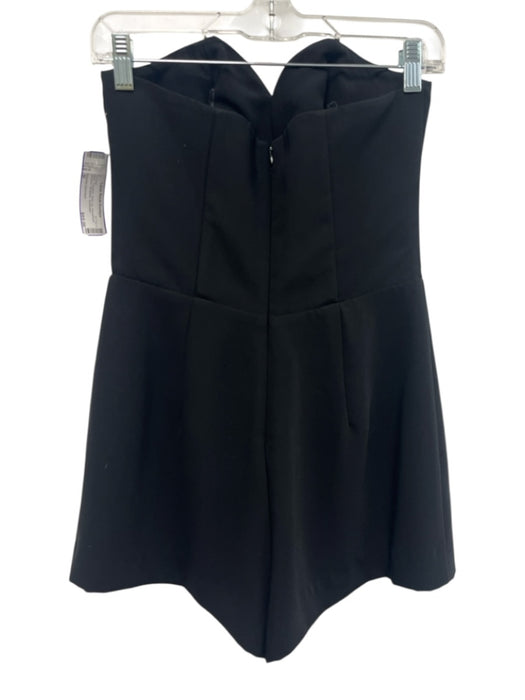 Amanda Uprichard Size M Black Polyester Back Zip Sweetheart Neckline Romper Black / M