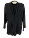 A.L.C. Size 10 Black Polyester Pintuck Hook & Eye V Neck Long Sleeve Romper Black / 10