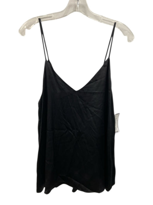 Cami NYC Size M Black Silk Spaghetti Strap V Neck Tie Back Top Black / M