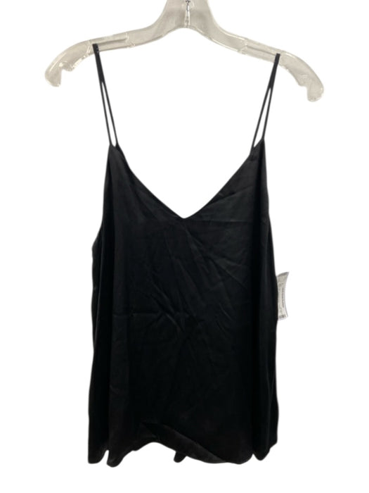 Cami NYC Size M Black Silk Spaghetti Strap V Neck Tie Back Top Black / M