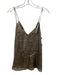 Cami NYC Size M Gunmetal Gray Silk Spaghetti Strap V Neck Tie Back metallic Top Gunmetal Gray / M