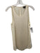 Theory Size M Ivory Cream Silk Back Zip Fringe Round Neck Sleeveless Top Ivory Cream / M