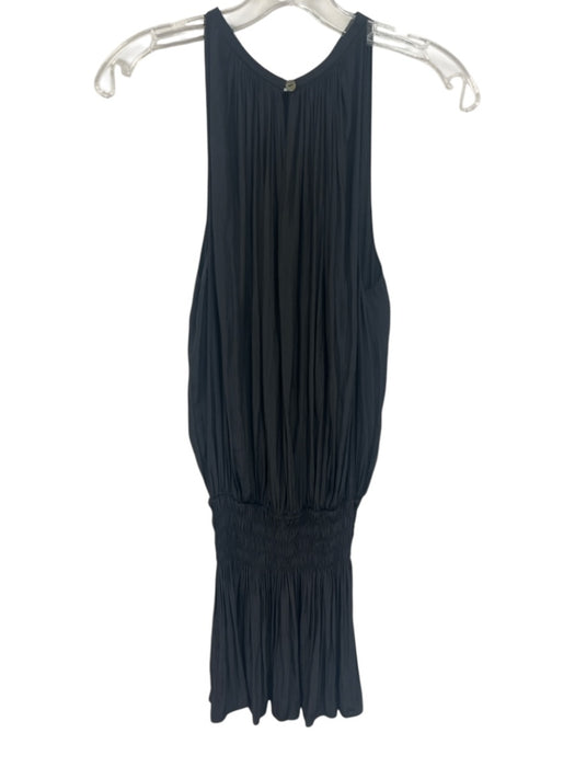 Ramy Brook Size M Black Polyester Sleeveless Elastic Waist Mini Dress Black / M