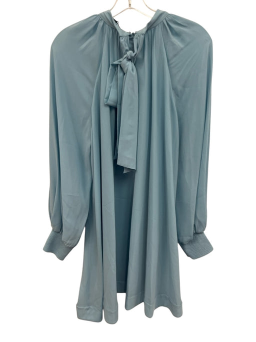 Alice + Olivia Size M Light Blue Acetate High Tie Neck Back Zip Dress Light Blue / M