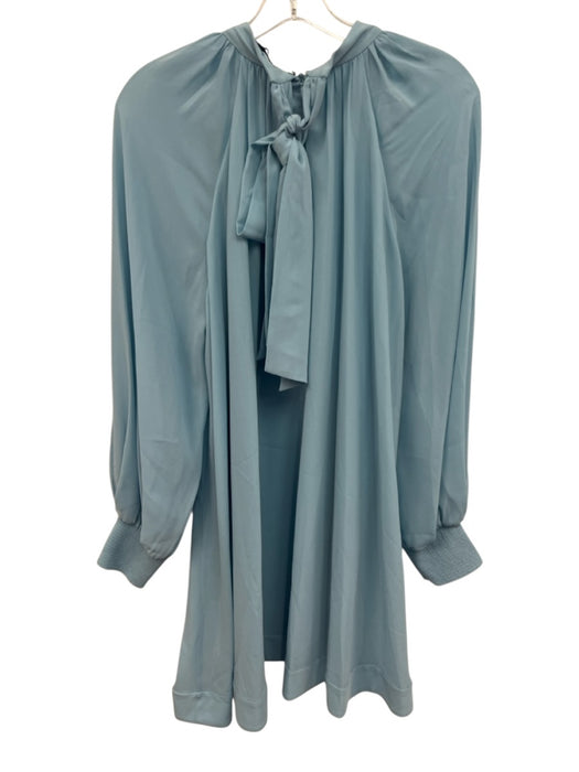 Alice + Olivia Size M Light Blue Acetate High Tie Neck Back Zip Dress Light Blue / M