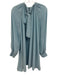 Alice + Olivia Size M Light Blue Acetate High Tie Neck Back Zip Dress Light Blue / M
