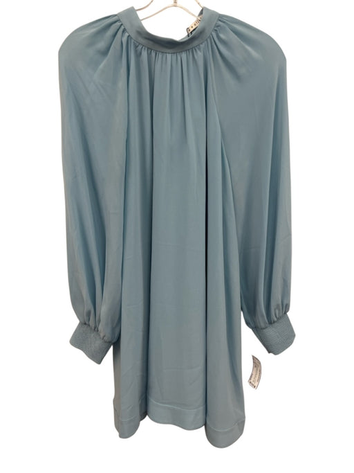 Alice + Olivia Size M Light Blue Acetate High Tie Neck Back Zip Dress Light Blue / M