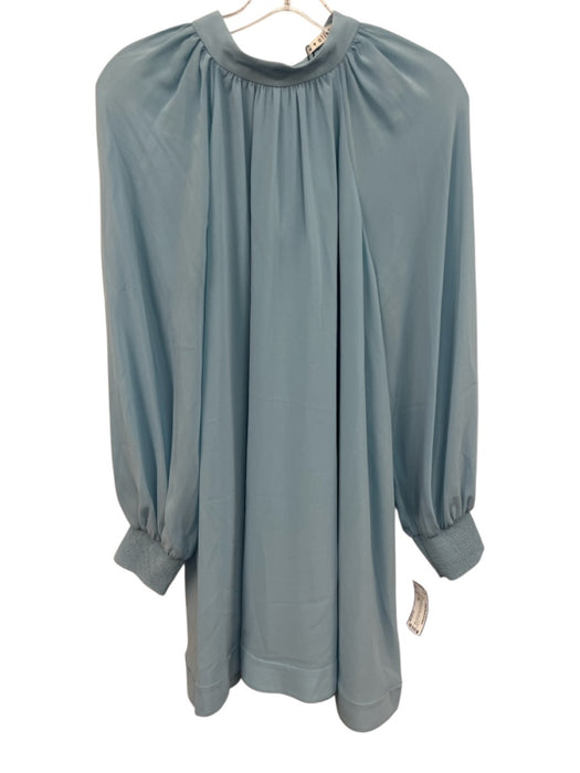 Alice + Olivia Size M Light Blue Acetate High Tie Neck Back Zip Dress Light Blue / M