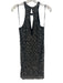 Parker Size 6 Black & Silver Rayon Blend Beaded High Round Neck Keyhole Dress Black & Silver / 6