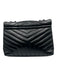 Yves Saint Laurent Black Leather Chevron Shoulder & Crossbody Straps Chain Bag Black / Medium