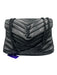 Yves Saint Laurent Black Leather Chevron Shoulder & Crossbody Straps Chain Bag Black / Medium