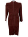 Alex Perry Size 10 Maroon Red Polyester Blend Shoulder Pads Long Sleeve Dress Maroon Red / 10