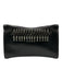 Jimmy Choo Black Leather Crystal Hand Strap Hinge Open Removable Chain Strap Bag Black