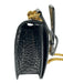 Alexander McQueen Black Leather Croc Embossed Brass Knuckle Flap Top Bag Black / Medium