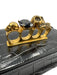 Alexander McQueen Black Leather Croc Embossed Brass Knuckle Flap Top Bag Black / Medium