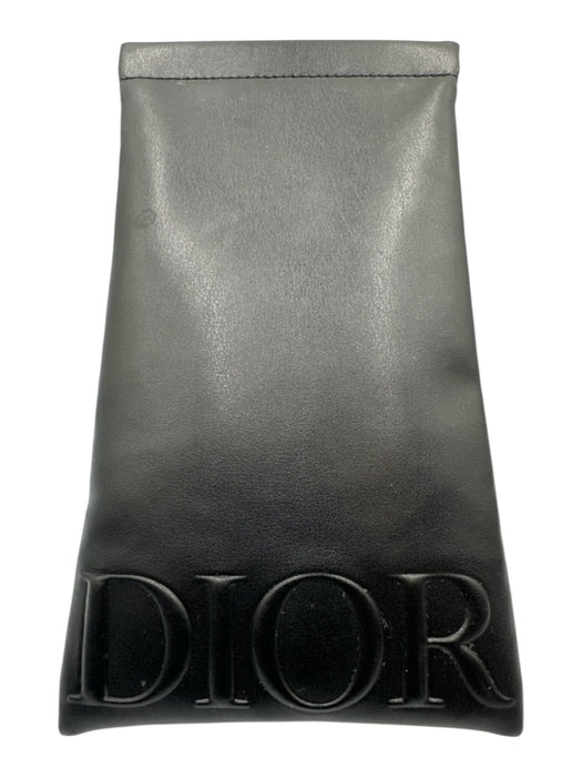 Christian Dior Black & Gold Tone Acetate Shield Style Flat Top Sunglasses Black & Gold Tone