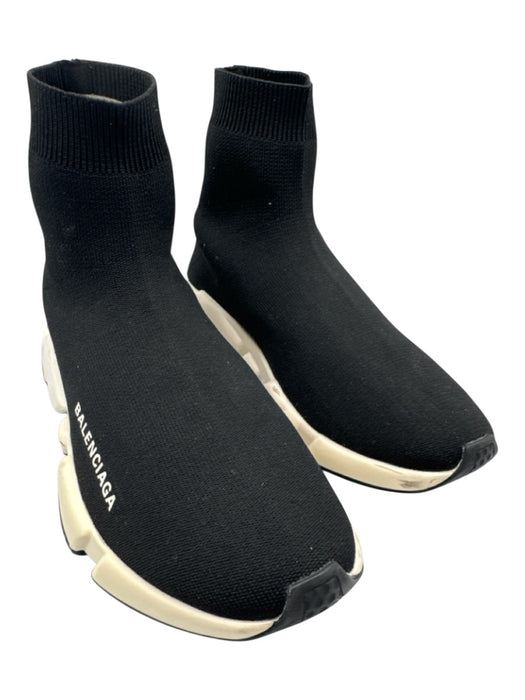 Balenciaga Shoe Size 39 Black & White textile upper Sock Ankle Knit Sneakers Black & White / 39