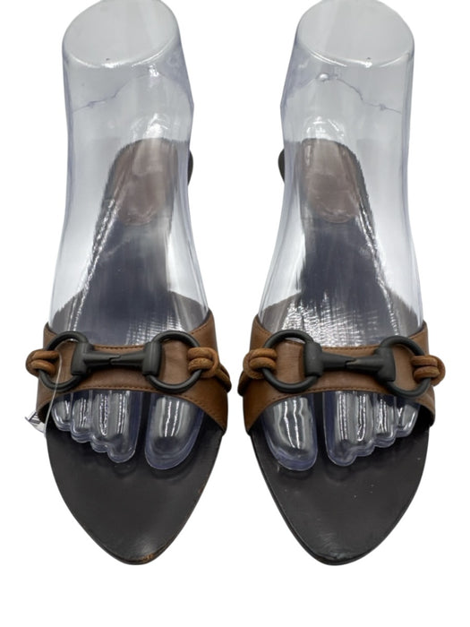 Gucci Shoe Size 7 Brown Leather Upper Horsebit Pointed Almond Toe Slide Mules Brown / 7
