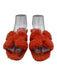 Hermes Shoe Size 37 Orange textile upper Shearling Slide Mule Teddy Sandals Orange / 37