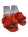 Hermes Shoe Size 37 Orange textile upper Shearling Slide Mule Teddy Sandals Orange / 37