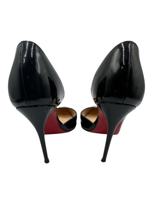 Christian Louboutin Shoe Size 36 Black Leather Upper Patent Pointed Toe Pumps Black / 36