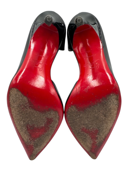 Christian Louboutin Shoe Size 36 Black Leather Upper Patent Pointed Toe Pumps Black / 36