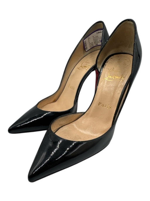 Christian Louboutin Shoe Size 36 Black Leather Upper Patent Pointed Toe Pumps Black / 36
