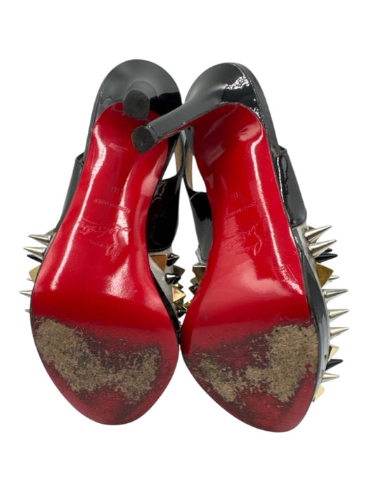 Christian Louboutin Shoe Size 36 Black, Gold & Silver PVC Upper Pump Slingbacks Black, Gold & Silver / 36
